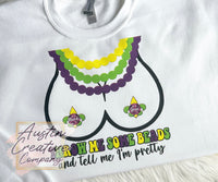 Mardi Gras Throw Me Some Beads Sweatshirt