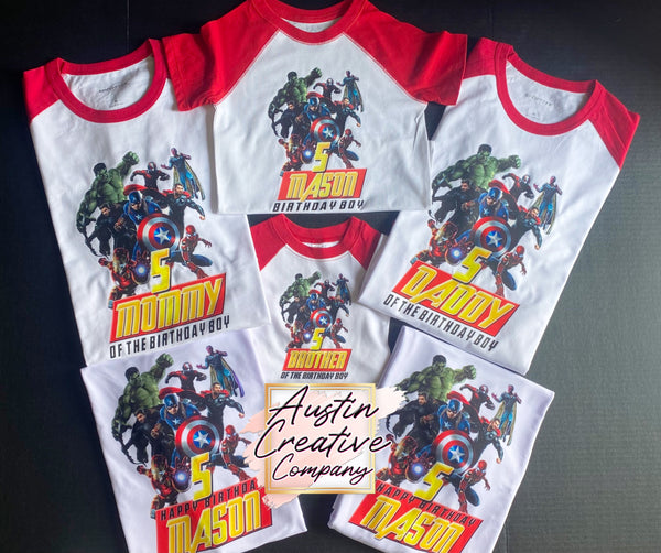 Superhero Birthday Shirts